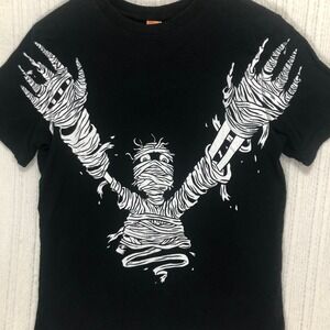 Halloween Mummy Graphic T-Shirt Costume Tee Black‎ Size L 12/14